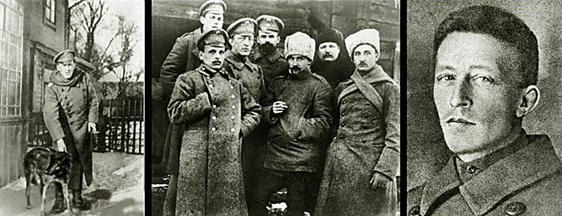 На фото: Александр Блок (3-й слева) среди чинов 13-й инженерно-строительной дружины, 1916 год.  Фото с сайта: http://feldgrau.info/other/10401-aleksandr-blok-na-pervoj-mirovoj-vojne