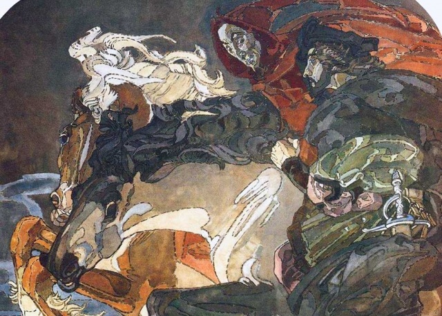 Фрагмент росписи готического кабинета особняка Морозовых в Подсосенском.